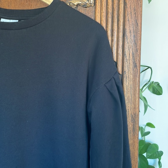 Crew Neck Sweater Puffy Sleeves - Picture 3 of 4